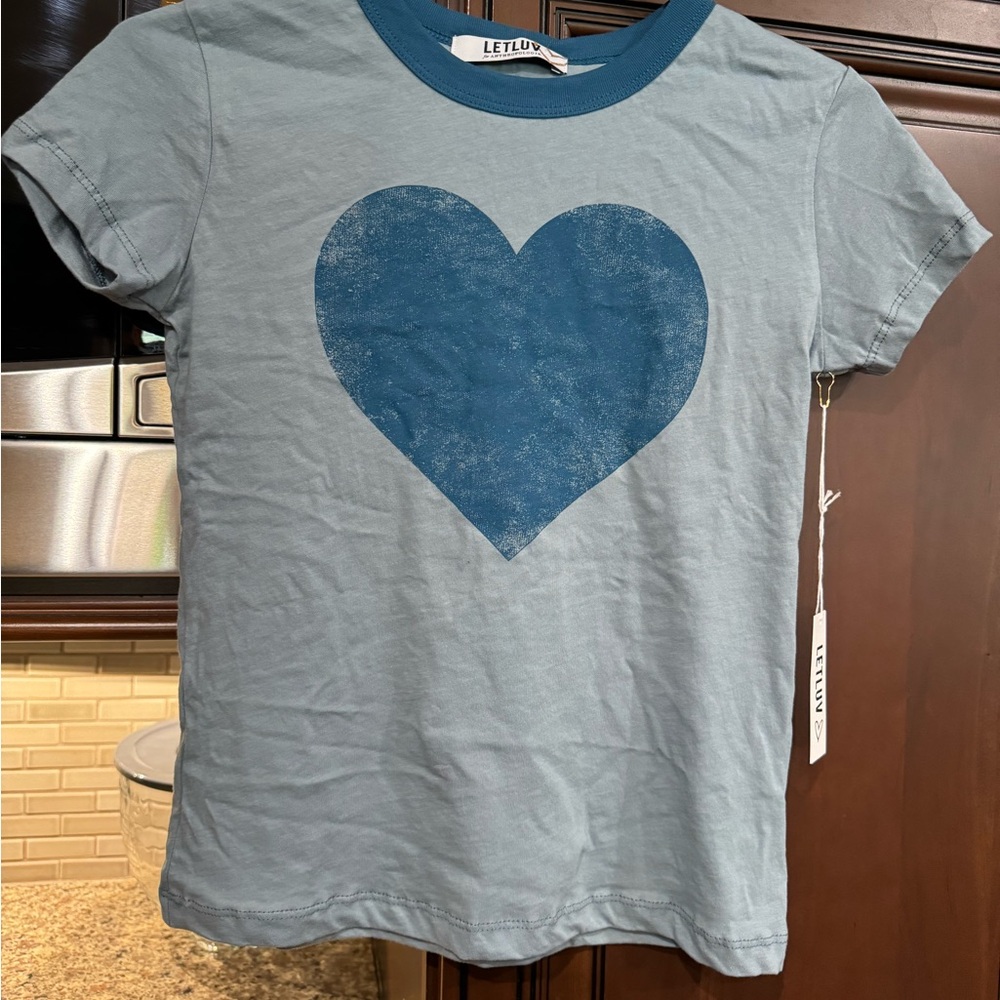 Anthropologie LETLUV heart tee xxs